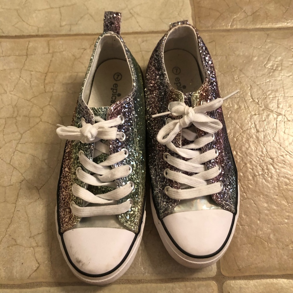 Glittery tennis shoes